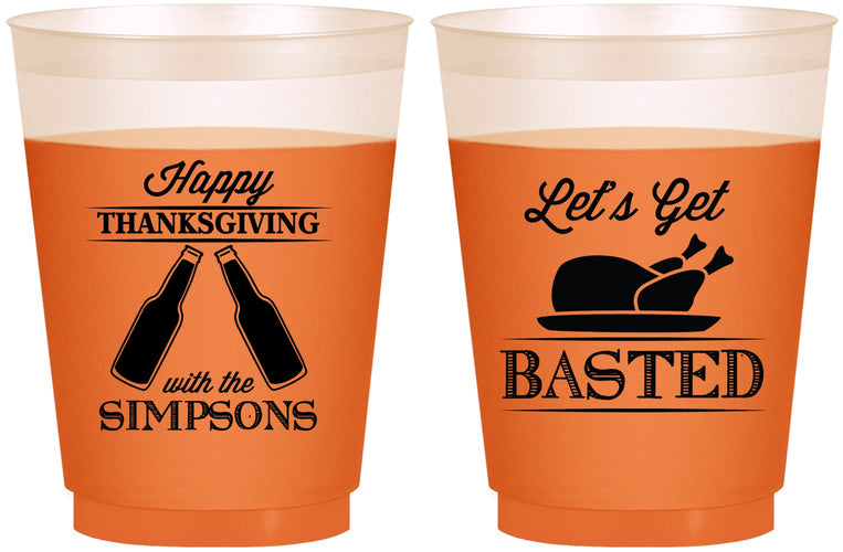 Custom Thanksgiving 16 oz Color Changing Frosted Cups - Lets Get Basted | 260039