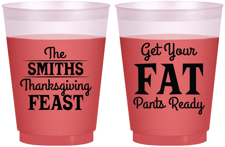 Custom Thanksgiving 16 oz Color Changing Frosted Cups - Fat Pants Ready | 260045