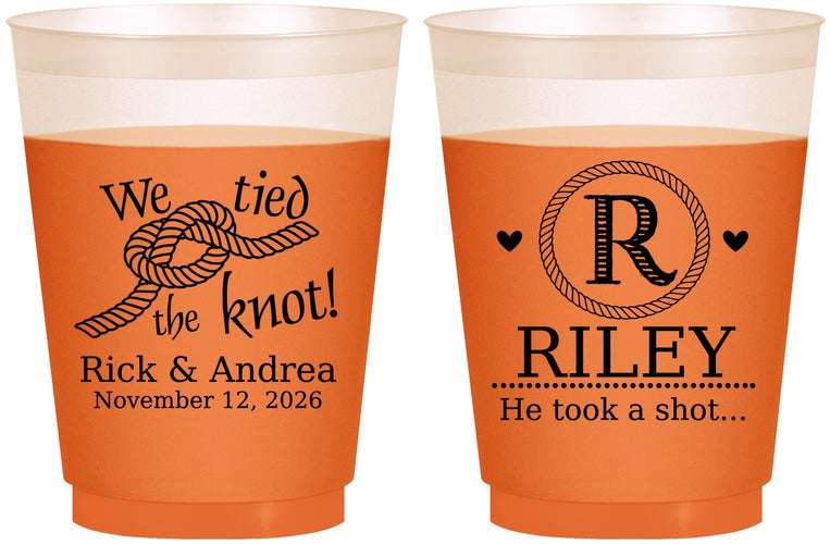 Custom Wedding 16 oz Color Changing Frosted Cups - We Tied The Knot | 263