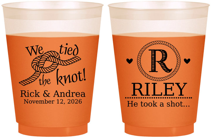 Custom Wedding 16 oz Color Changing Frosted Cups - We Tied The Knot | 263