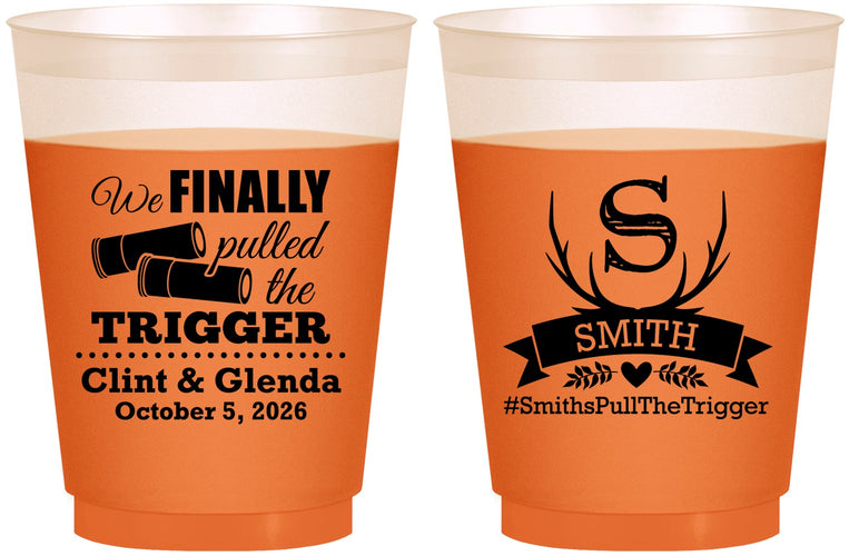 Custom Wedding 16 oz Color Changing Frosted Cups - Finally Pull The Trigger | 264