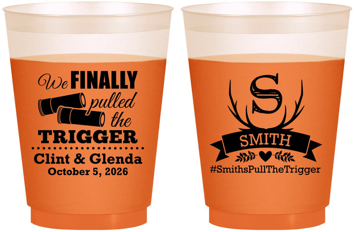 Custom Wedding 16 oz Color Changing Frosted Cups - Finally Pull The Trigger | 264