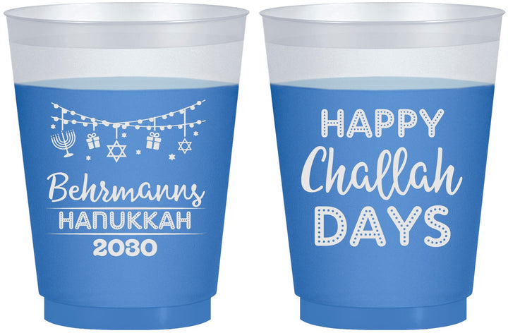 Custom Hanukkah 16 oz Color Changing Frosted Cups - Challah Days | 270003