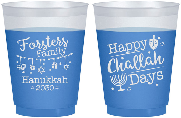 Custom Hanukkah 16 oz Color Changing Frosted Cups - Challah Days | 270004