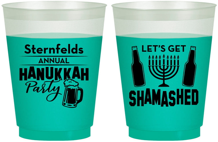 Custom Hanukkah 16 oz Color Changing Frosted Cups - Menorah | 270026