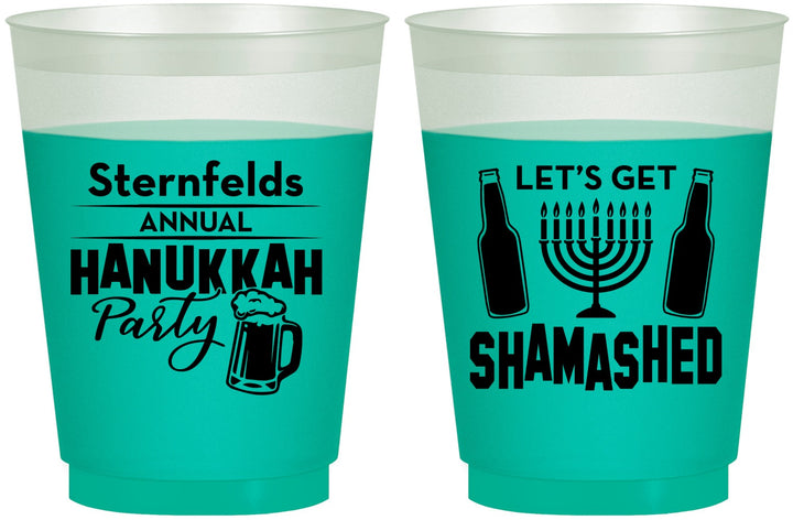 Custom Hanukkah 16 oz Color Changing Frosted Cups - Menorah | 270026