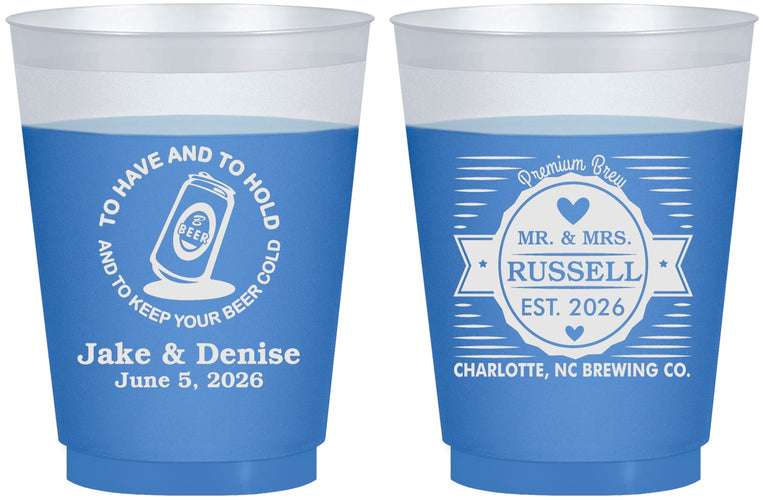 Custom Wedding 16 oz Color Changing Frosted Cups - To Have And To Hold | 279