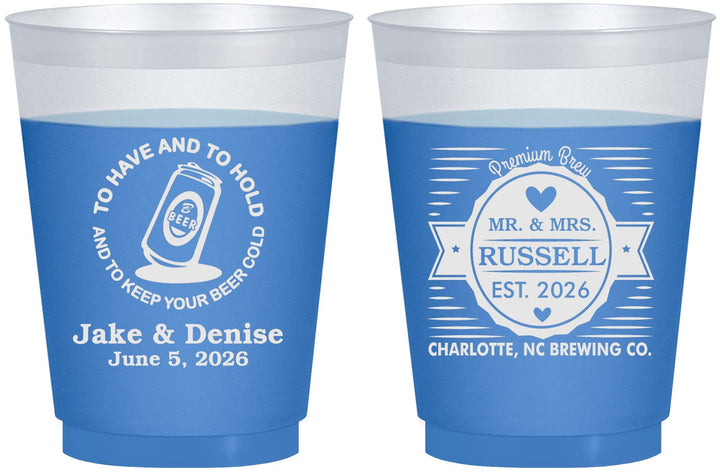 Custom Wedding 16 oz Color Changing Frosted Cups - To Have And To Hold | 279