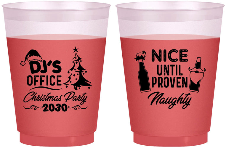Custom Christmas 16 oz Color Changing Frosted Cups - Naughty Or Nice | 280000