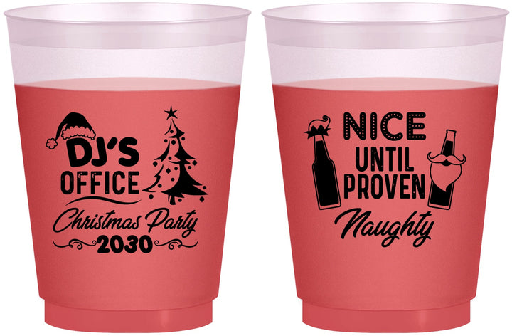Custom Christmas 16 oz Color Changing Frosted Cups - Naughty Or Nice | 280000