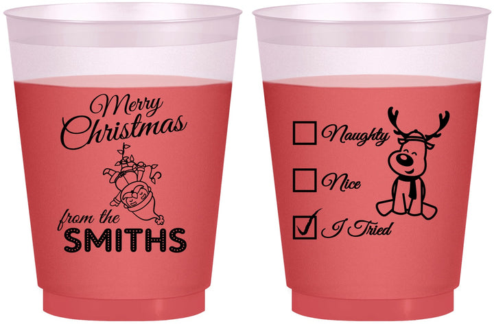 Custom Christmas 16 oz Color Changing Frosted Cups - Naughty Or Nice | 280004