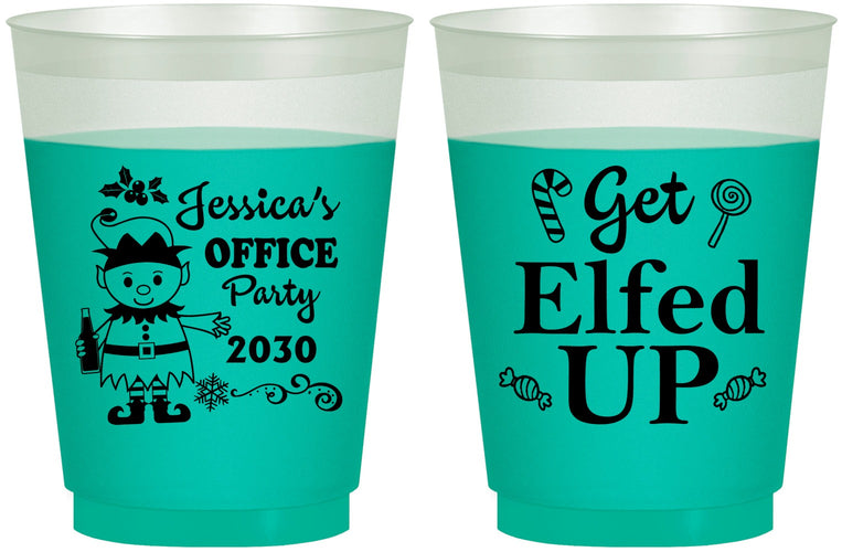 Custom Christmas 16 oz Color Changing Frosted Cups - Lets Get Elfed Up | 280007