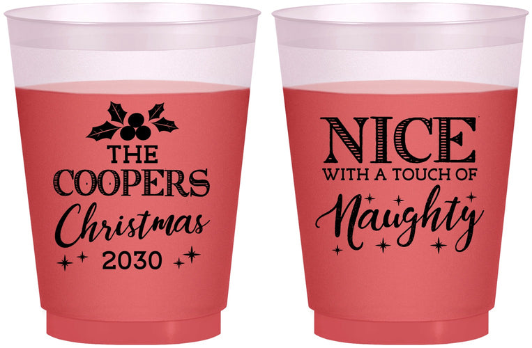 Custom Christmas 16 oz Color Changing Frosted Cups - Naughty Or Nice | 280008