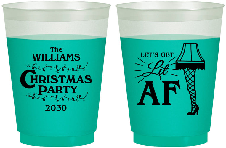 Custom Christmas 16 oz Color Changing Frosted Cups - Lit Af | 280011