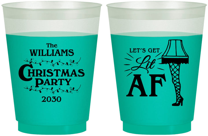 Custom Christmas 16 oz Color Changing Frosted Cups - Lit Af | 280011
