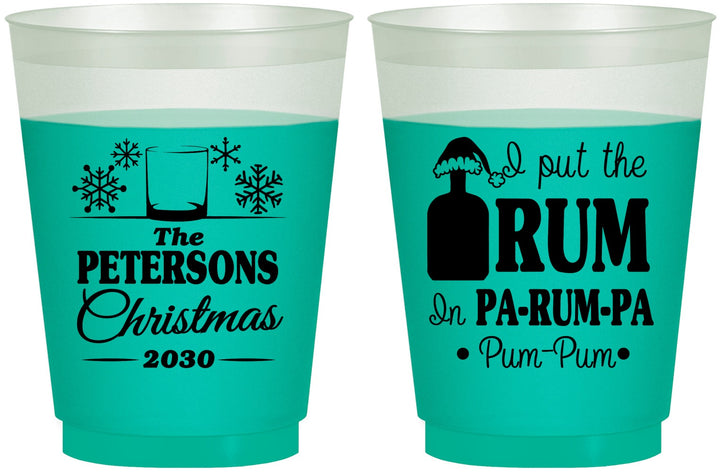 Custom Christmas 16 oz Color Changing Frosted Cups - Pa Rum Pa | 280013