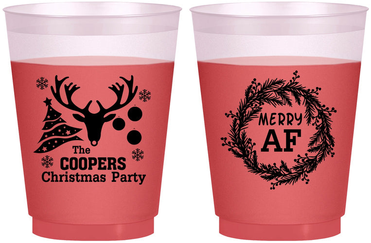 Custom Christmas 16 oz Color Changing Frosted Cups - Merry Af | 280014