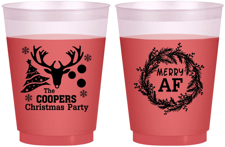 Custom Christmas 16 oz Color Changing Frosted Cups - Merry Af | 280014