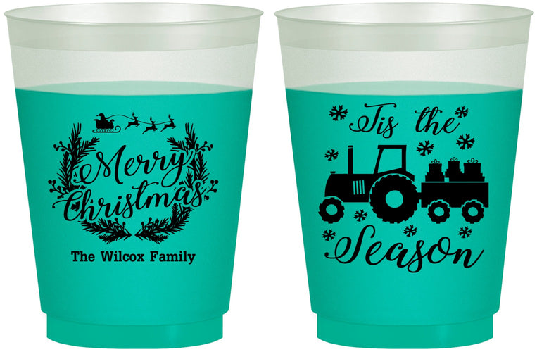 Custom Christmas 16 oz Color Changing Frosted Cups - Til The Season | 280019
