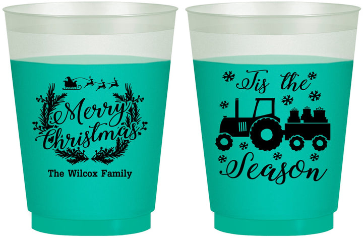 Custom Christmas 16 oz Color Changing Frosted Cups - Til The Season | 280019