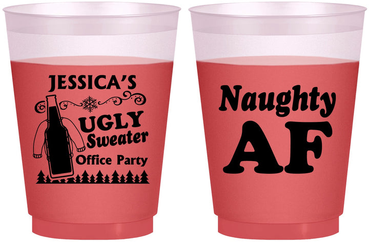 Custom Christmas 16 oz Color Changing Frosted Cups - Eat Drink Be Ugly | 280024