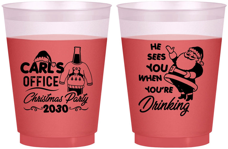 Custom Christmas 16 oz Color Changing Frosted Cups - Santa Claus | 280028
