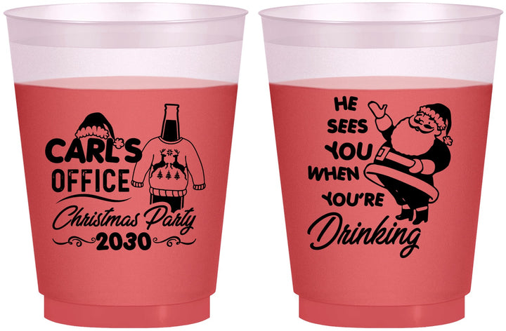 Custom Christmas 16 oz Color Changing Frosted Cups - Santa Claus | 280028