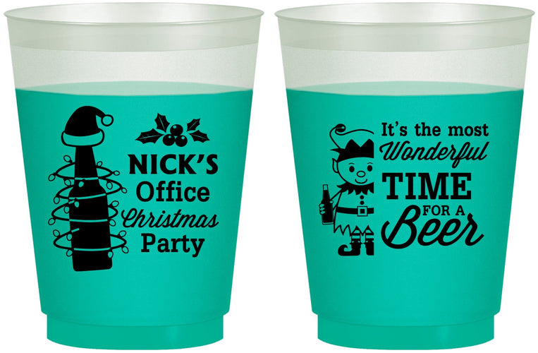 Custom Christmas 16 oz Color Changing Frosted Cups - Elf | 280029