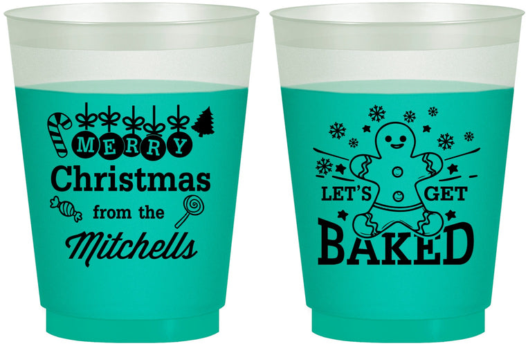 Custom Christmas 16 oz Color Changing Frosted Cups - Lets Get Baked | 280039