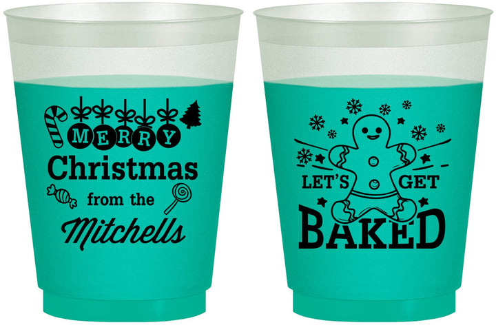 Custom Christmas 16 oz Color Changing Frosted Cups - Lets Get Baked | 280039