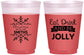 Custom Christmas 16 oz Color Changing Frosted Cups - Eat Drink Jolly | 280040