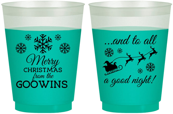 Custom Christmas 16 oz Color Changing Frosted Cups - To All A Good Night | 280041