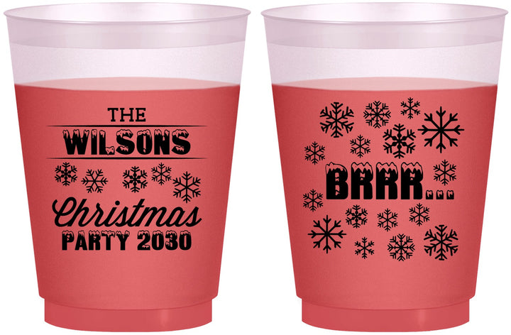Custom Christmas 16 oz Color Changing Frosted Cups - Snowflakes | 280042