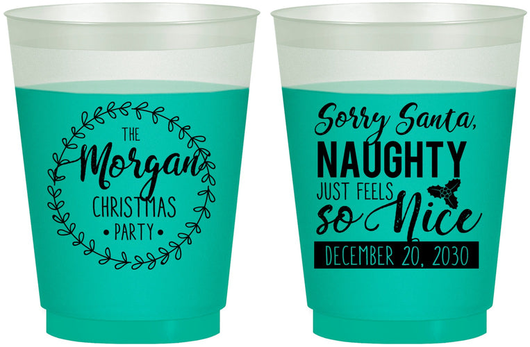 Custom Christmas 16 oz Color Changing Frosted Cups - Naughty Or Nice | 280047