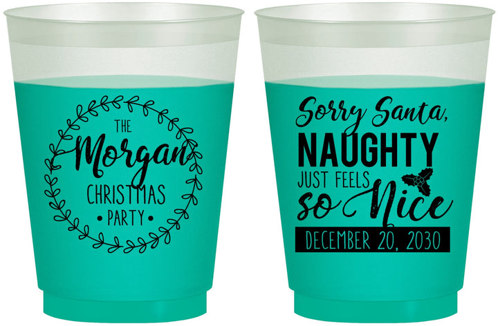 Custom Christmas 16 oz Color Changing Frosted Cups - Naughty Or Nice | 280047
