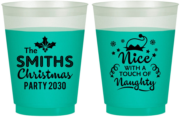 Custom Christmas 16 oz Color Changing Frosted Cups - Touch Of Naughty | 280049