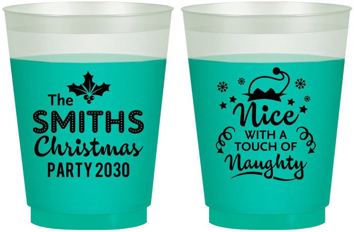 Custom Christmas 16 oz Color Changing Frosted Cups - Touch Of Naughty | 280049
