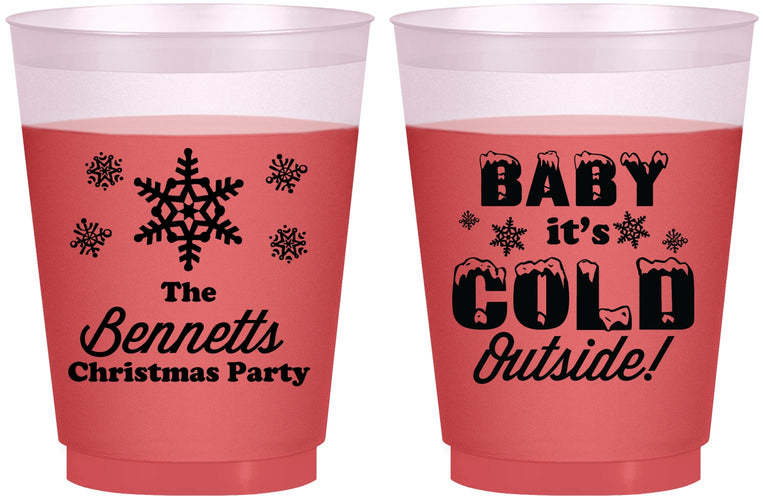 Custom Christmas 16 oz Color Changing Frosted Cups - Joy To The World | 280054