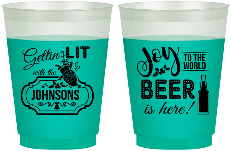 Custom Christmas 16 oz Color Changing Frosted Cups - Wine | 280055