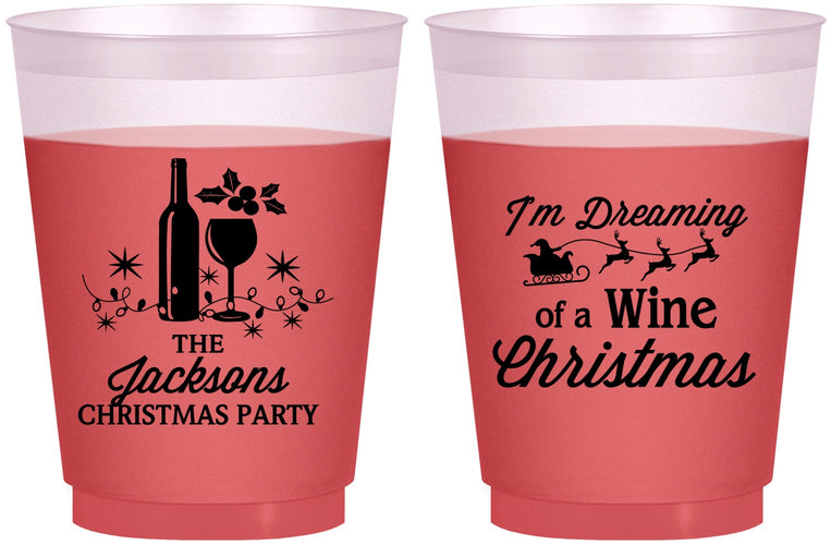 Custom Christmas 16 oz Color Changing Frosted Cups - Bah Hum Bug | 280056