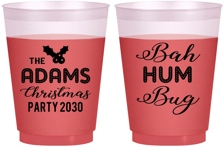Custom Christmas 16 oz Color Changing Frosted Cups - Bah Hum Bug | 280058