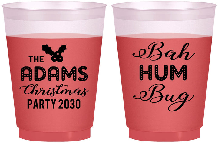 Custom Christmas 16 oz Color Changing Frosted Cups - Bah Hum Bug | 280058
