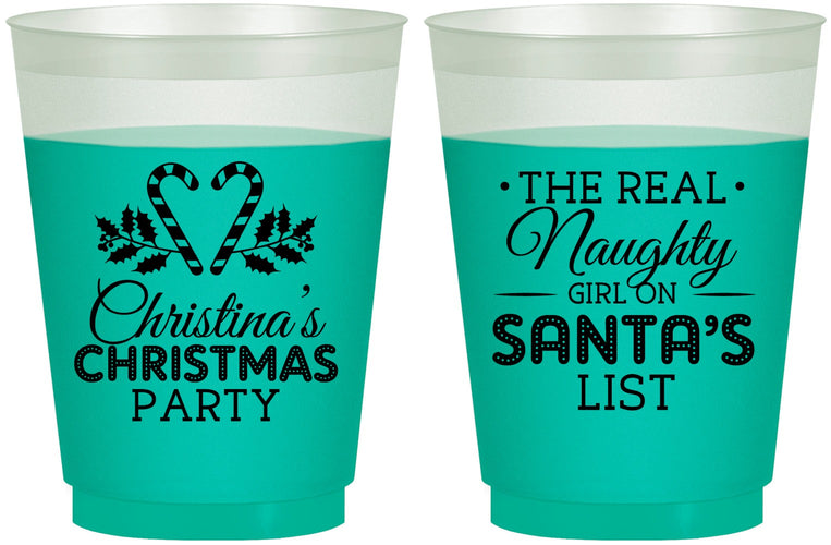Custom Christmas 16 oz Color Changing Frosted Cups - Naughty List | 280059