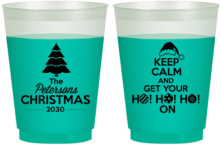 Custom Christmas 16 oz Color Changing Frosted Cups - Ho Ho Ho | 280061
