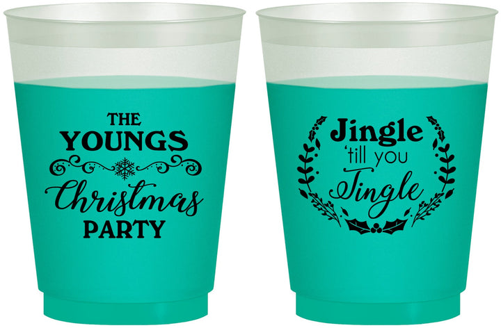 Custom Christmas 16 oz Color Changing Frosted Cups - Jingle Til You Jingle | 280063
