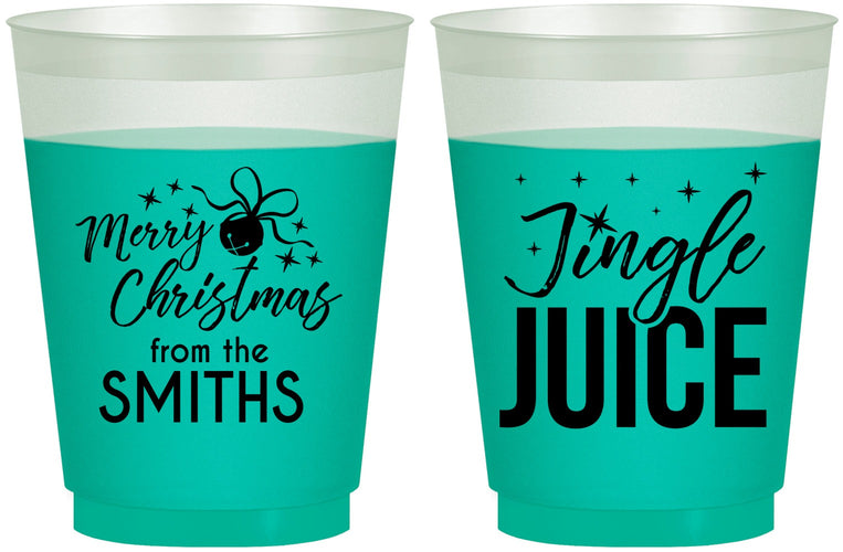 Custom Christmas 16 oz Color Changing Frosted Cups - Jingle Juice | 280067