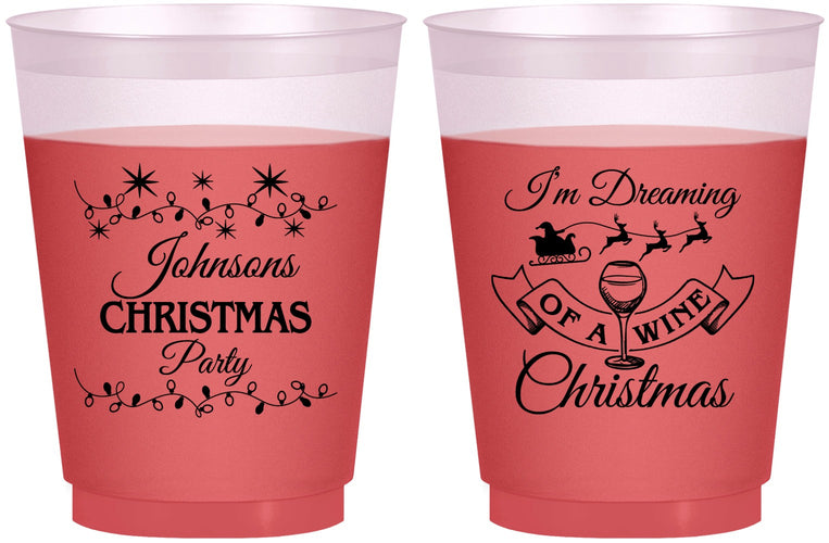 Custom Christmas 16 oz Color Changing Frosted Cups - Wine | 280068