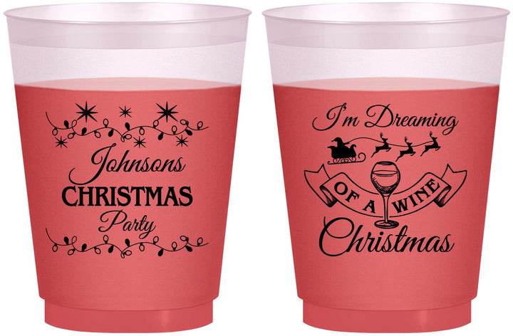 Custom Christmas 16 oz Color Changing Frosted Cups - Wine | 280068