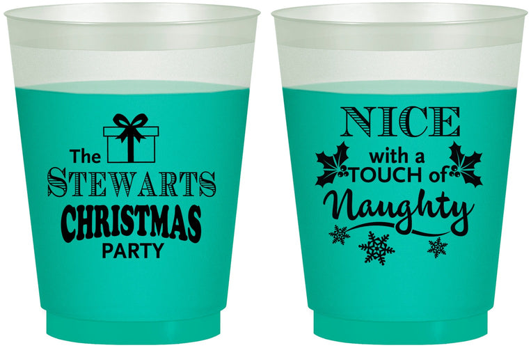 Custom Christmas 16 oz Color Changing Frosted Cups - Naughty Or Nice | 280069