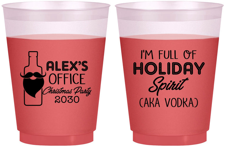 Custom Christmas 16 oz Color Changing Frosted Cups - Holiday Spirit | 280072